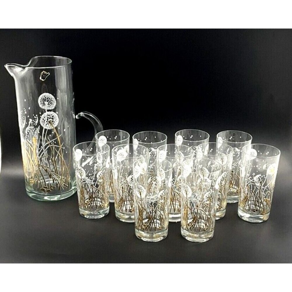 MCM Gregory Duncan/West Virginia Dandelion Pitcher & Drinking Glasses